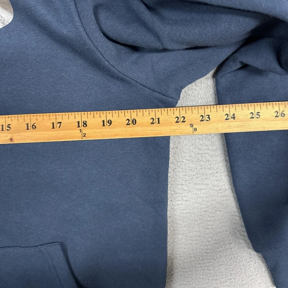 True Religion Full Zip Hoodie Mens Medium Blue Metallic Buddha Sweatshirt NWT